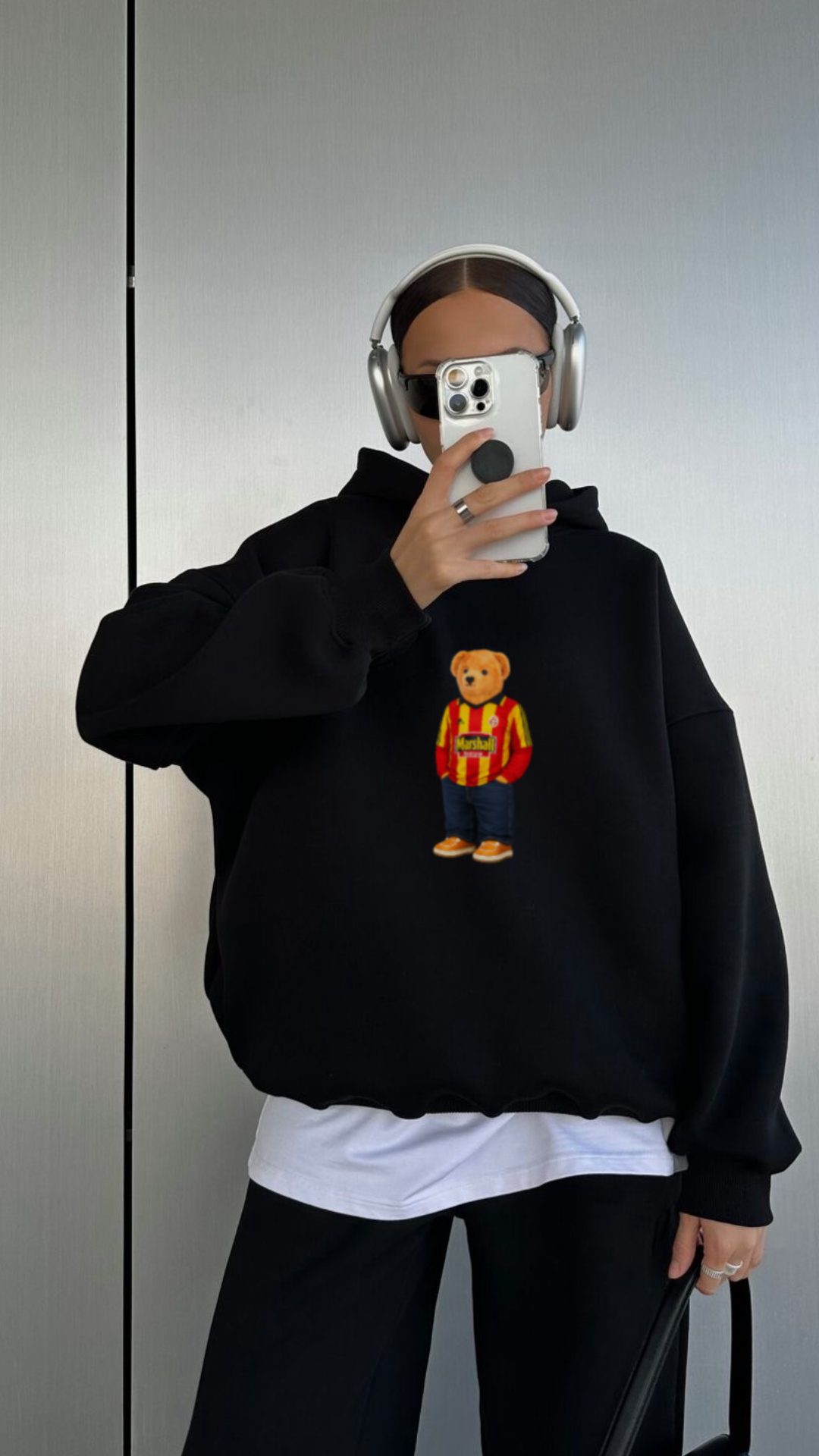 Galatasaray Retro Bär Oversized Hoodie