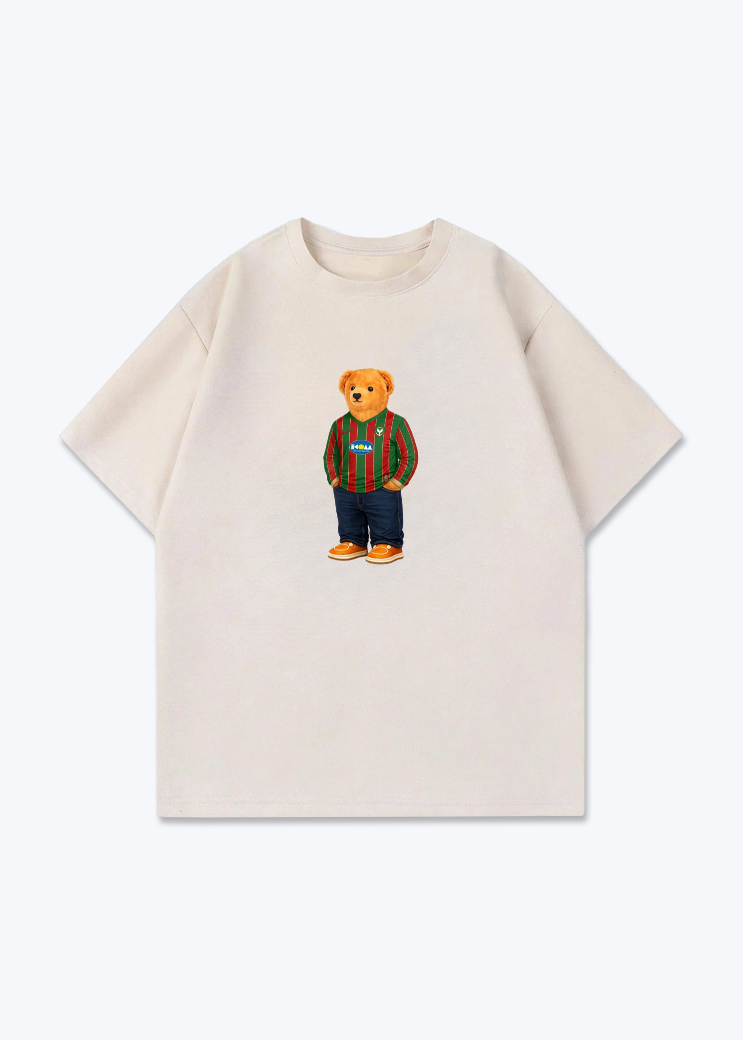 Amed SK Bär Oversized Shirt - Beige Front (Designed)