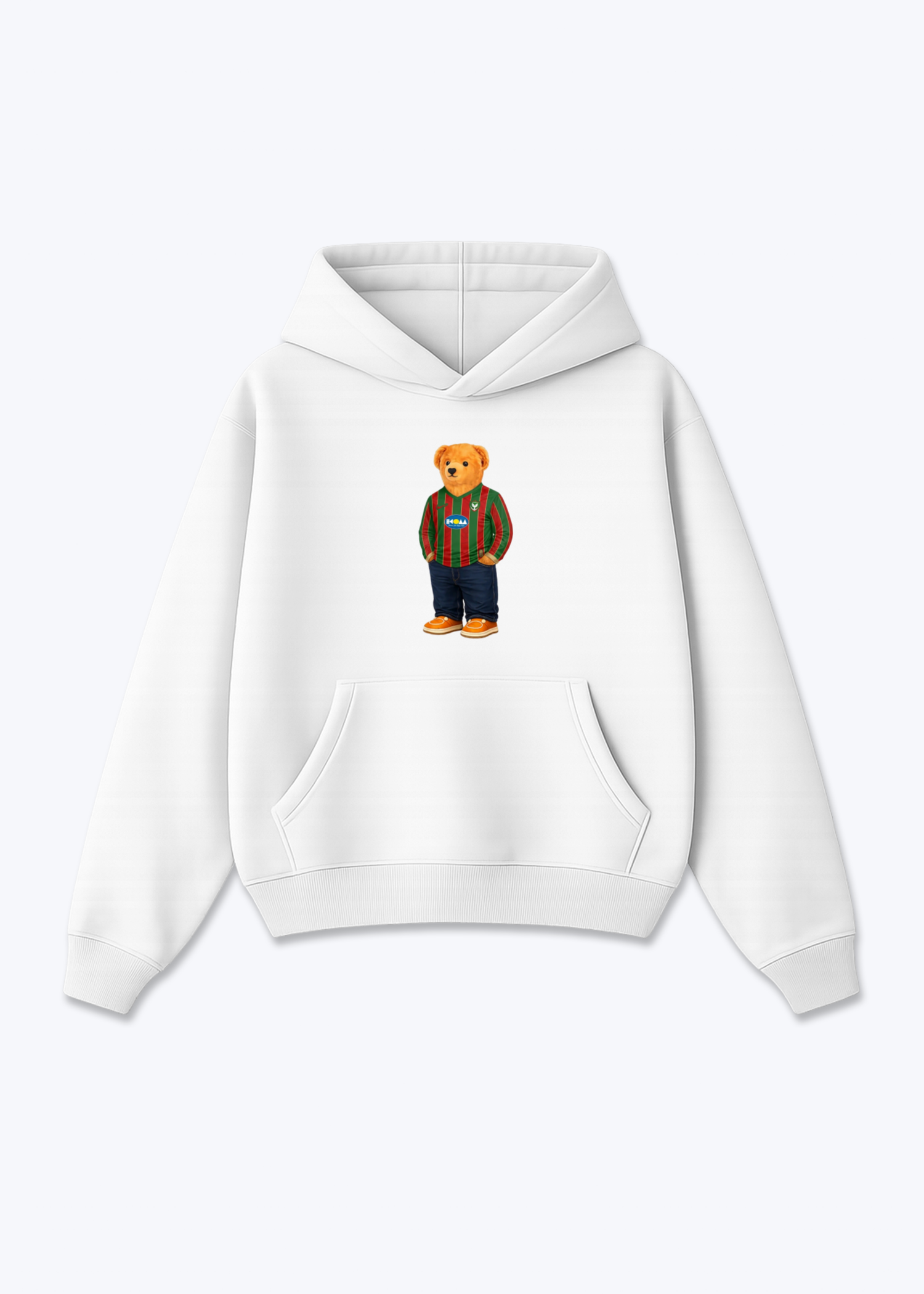 Amed SK Bär Oversized Hoodie - White Front (Designed)