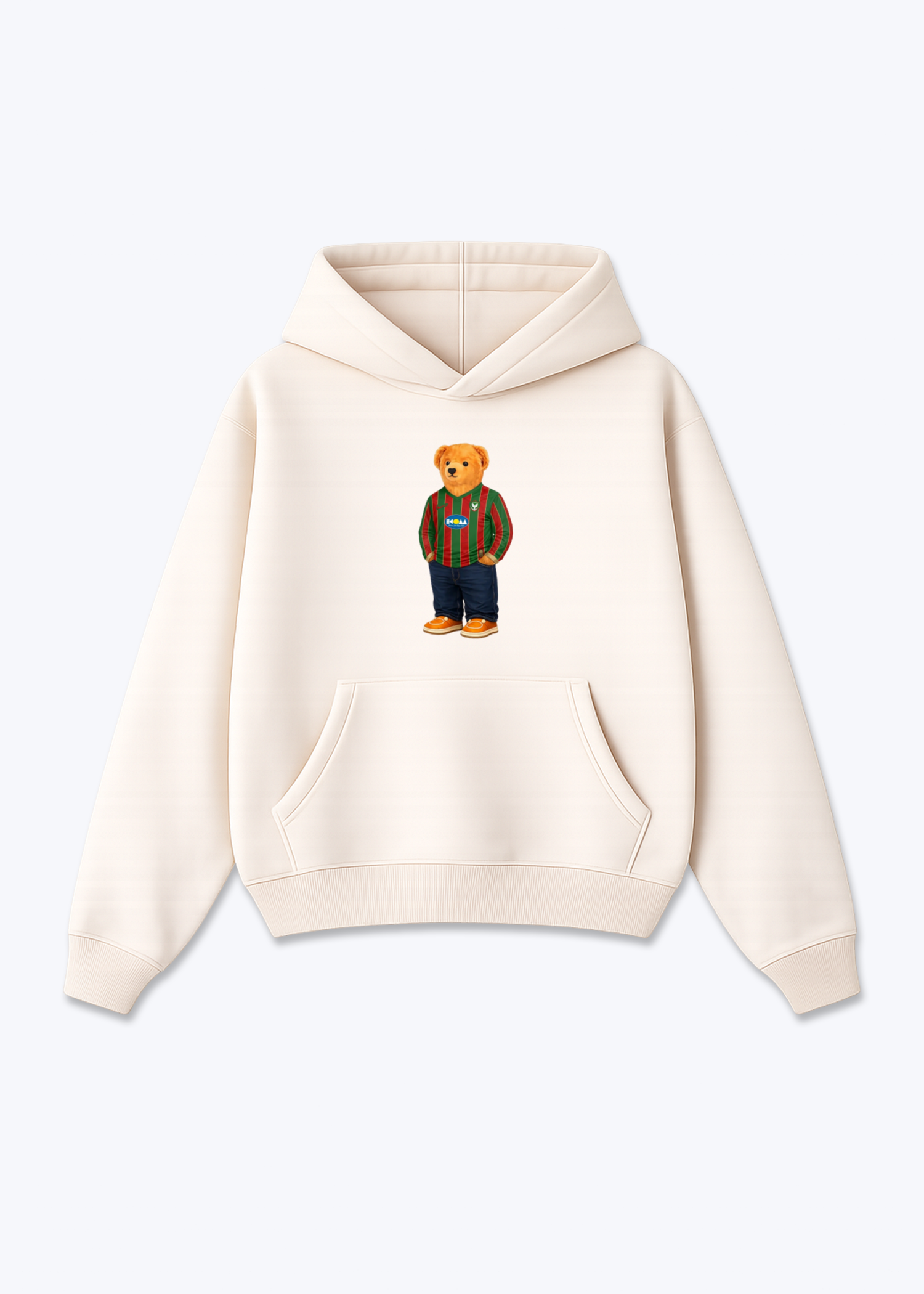 Amed SK Bär Oversized Hoodie - Beige Front (Designed)