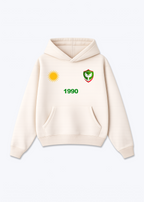 Amed SK 1990 Oversized Hoodie - Beige Front (Designed)