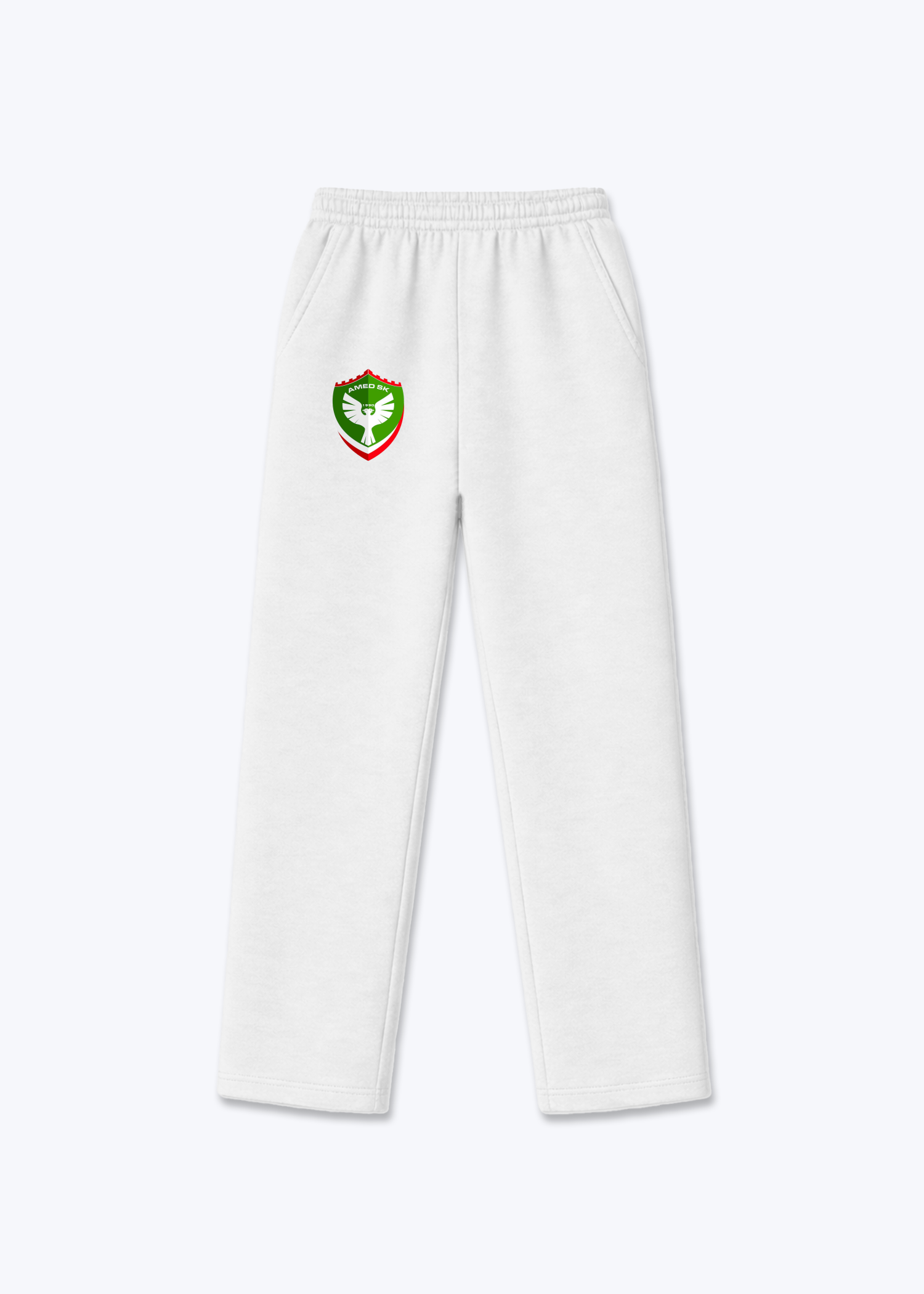 Amed SK Trackpants(open leg jogger) - White Front (Designed)
