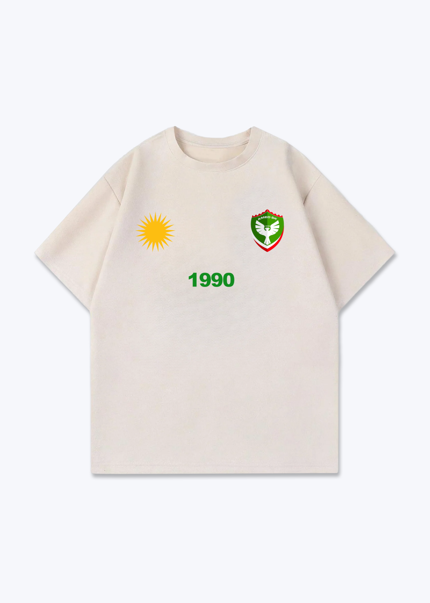 Amed SK Oversized Shirt - Beige Front (Designed)