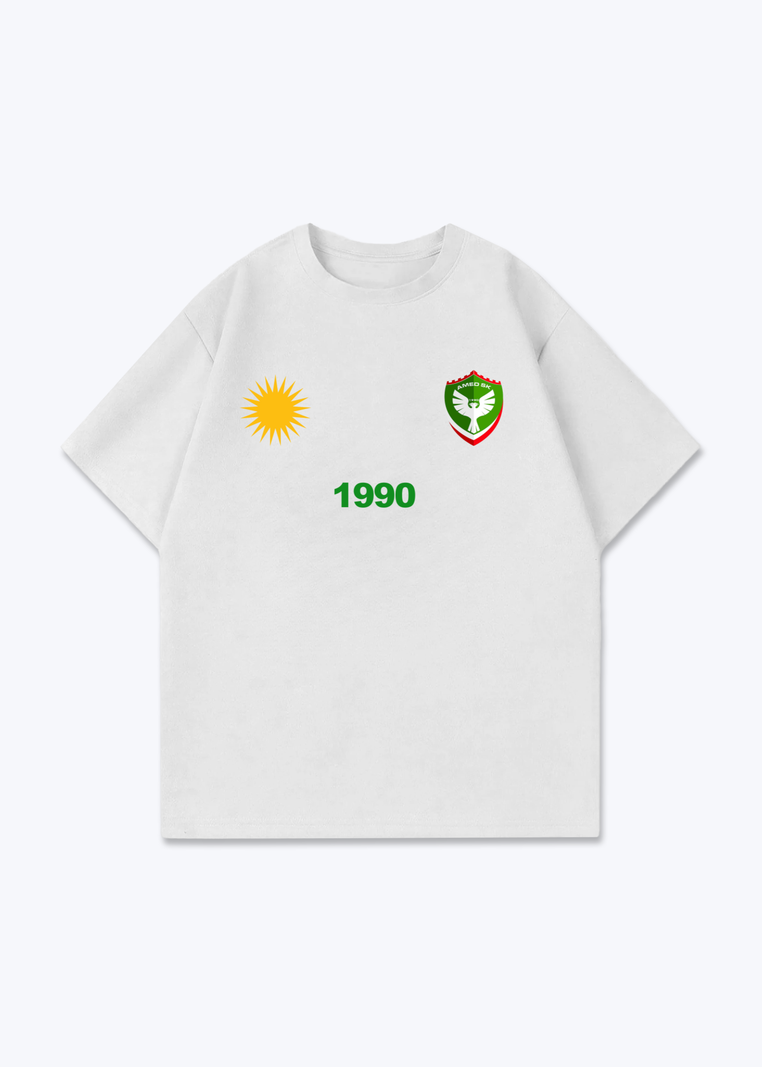 Amed SK Oversized Shirt - White Front (Designed)