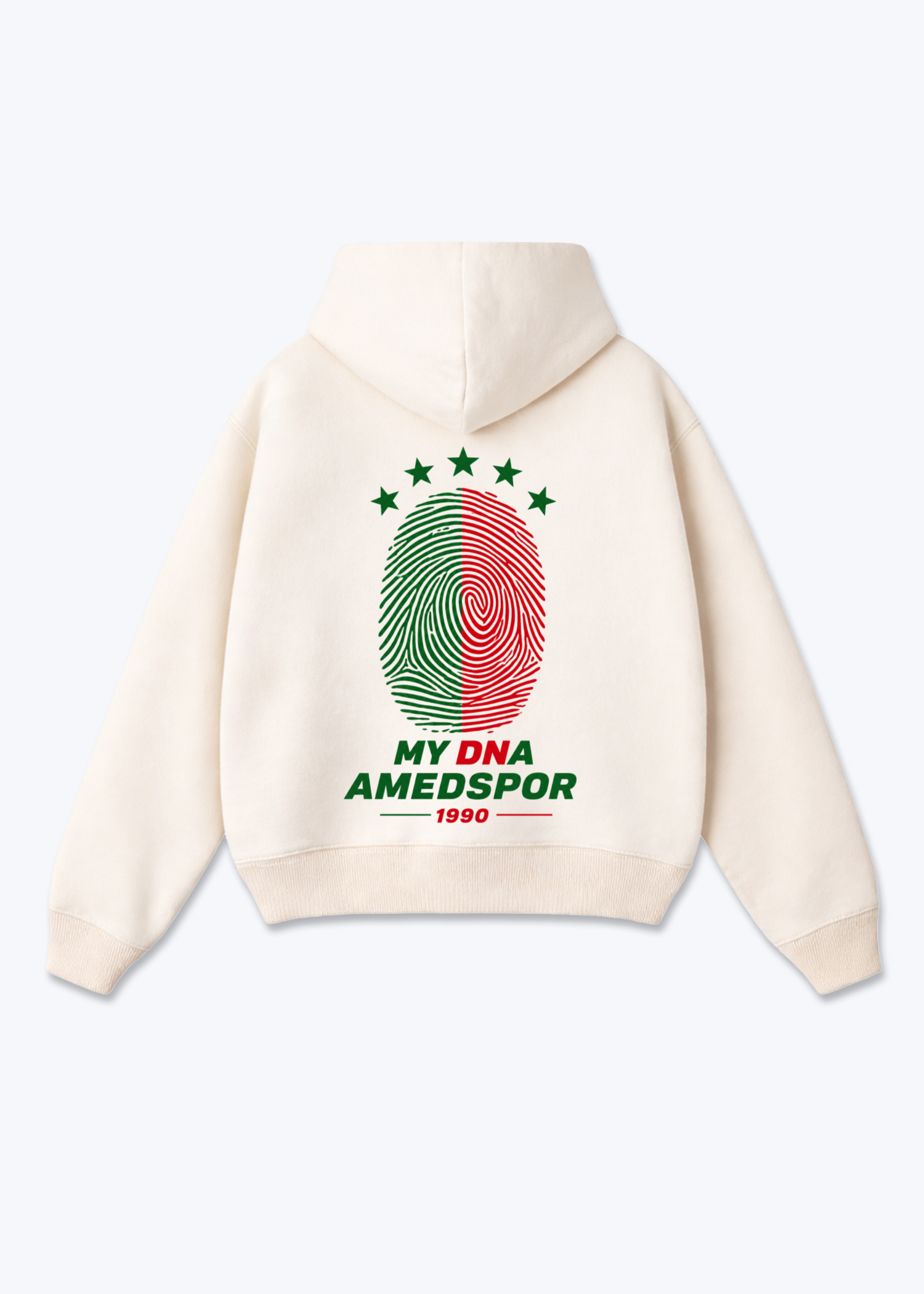 My DNA Amedspor Oversized Hoodie - Beige Back (Designed)