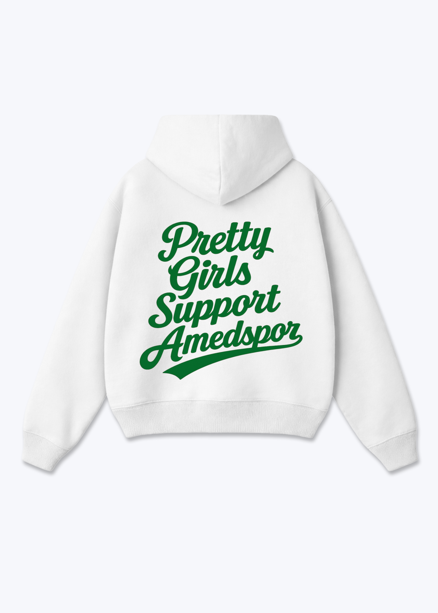 Pretty Girls Support Amedspor Oversized Hoodie - White Back (Designed)