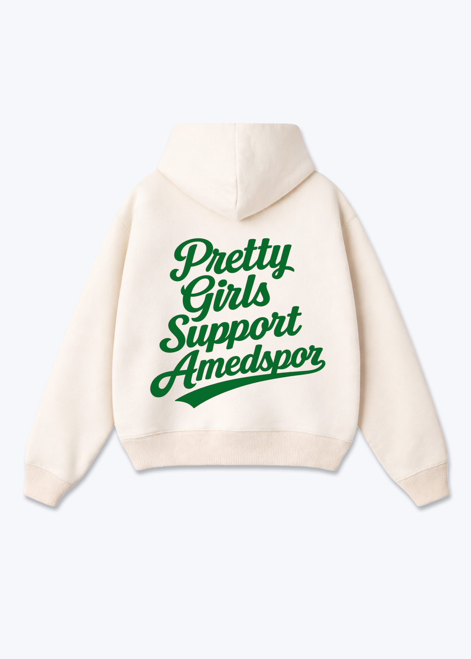 Pretty Girls Support Amedspor Oversized Hoodie - Beige Back (Designed)
