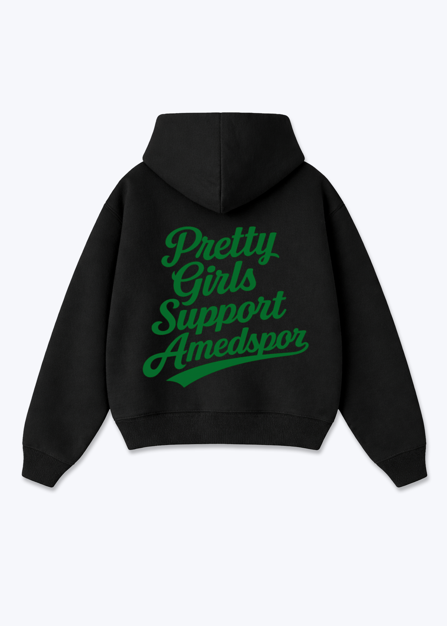Pretty Girls Support Amedspor Oversized Hoodie - Black Back (Designed)
