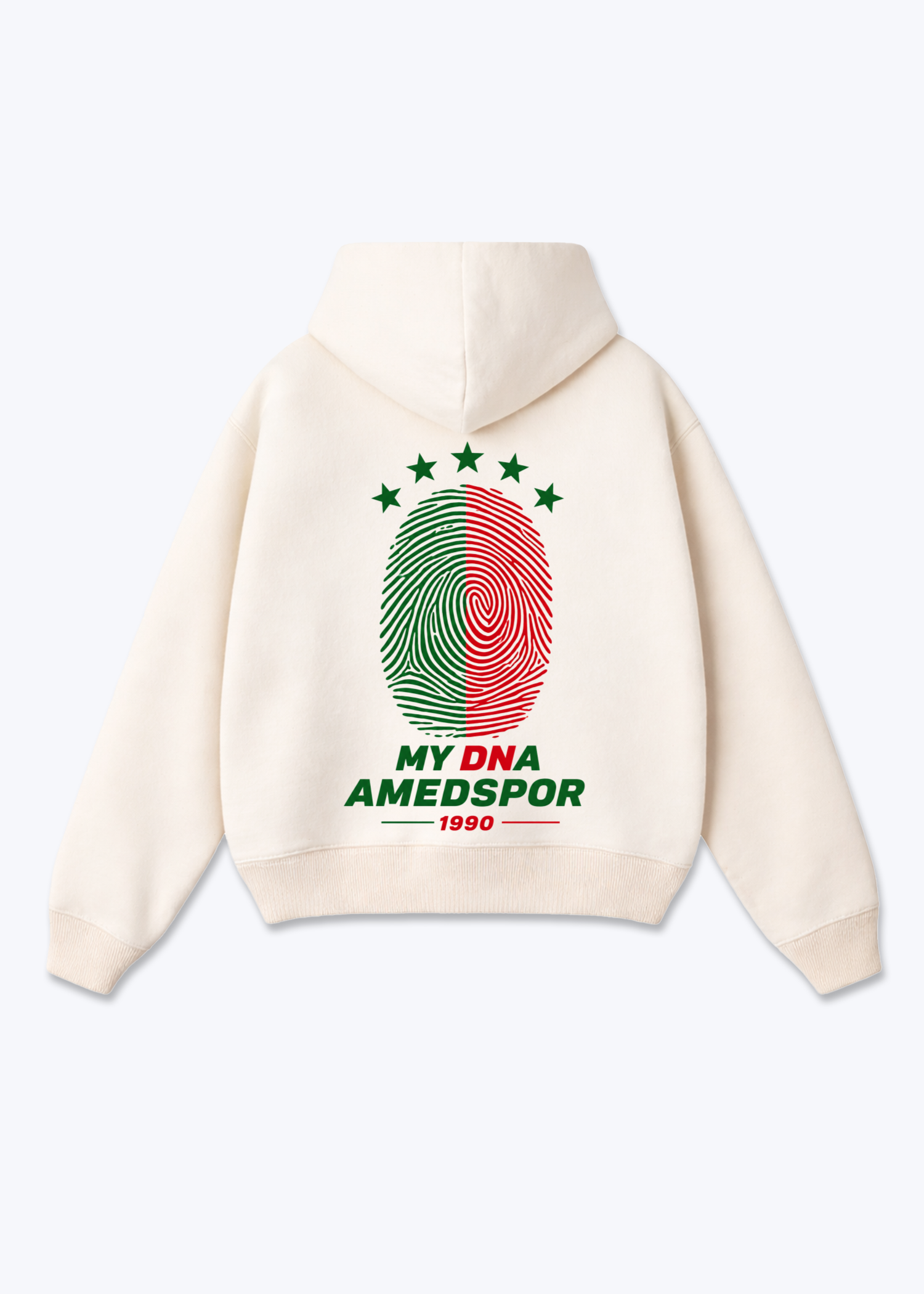 My DNA Amedspor Oversized Hoodie - Beige Back (Designed)