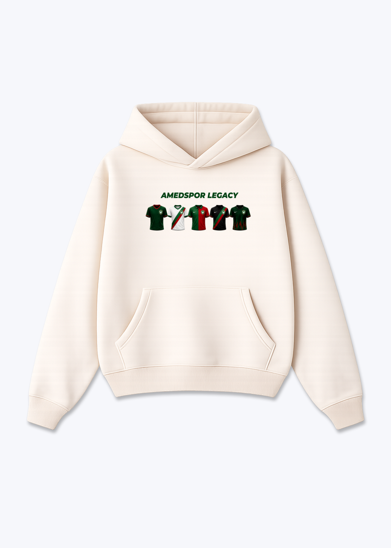 Amedspor legacy Oversized Hoodie - Beige Front (Designed)