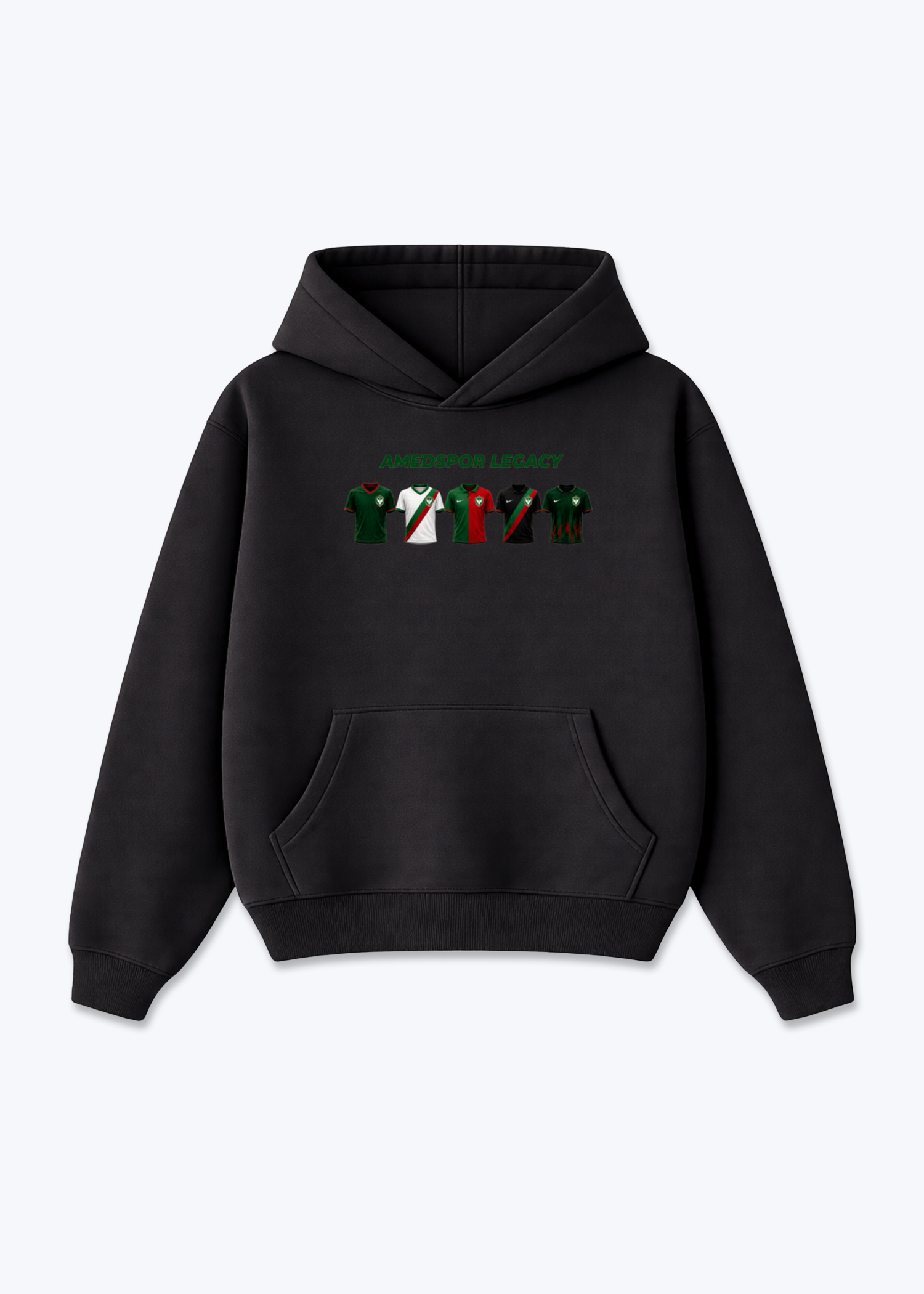 Amedspor legacy Oversized Hoodie - Black Front (Designed)