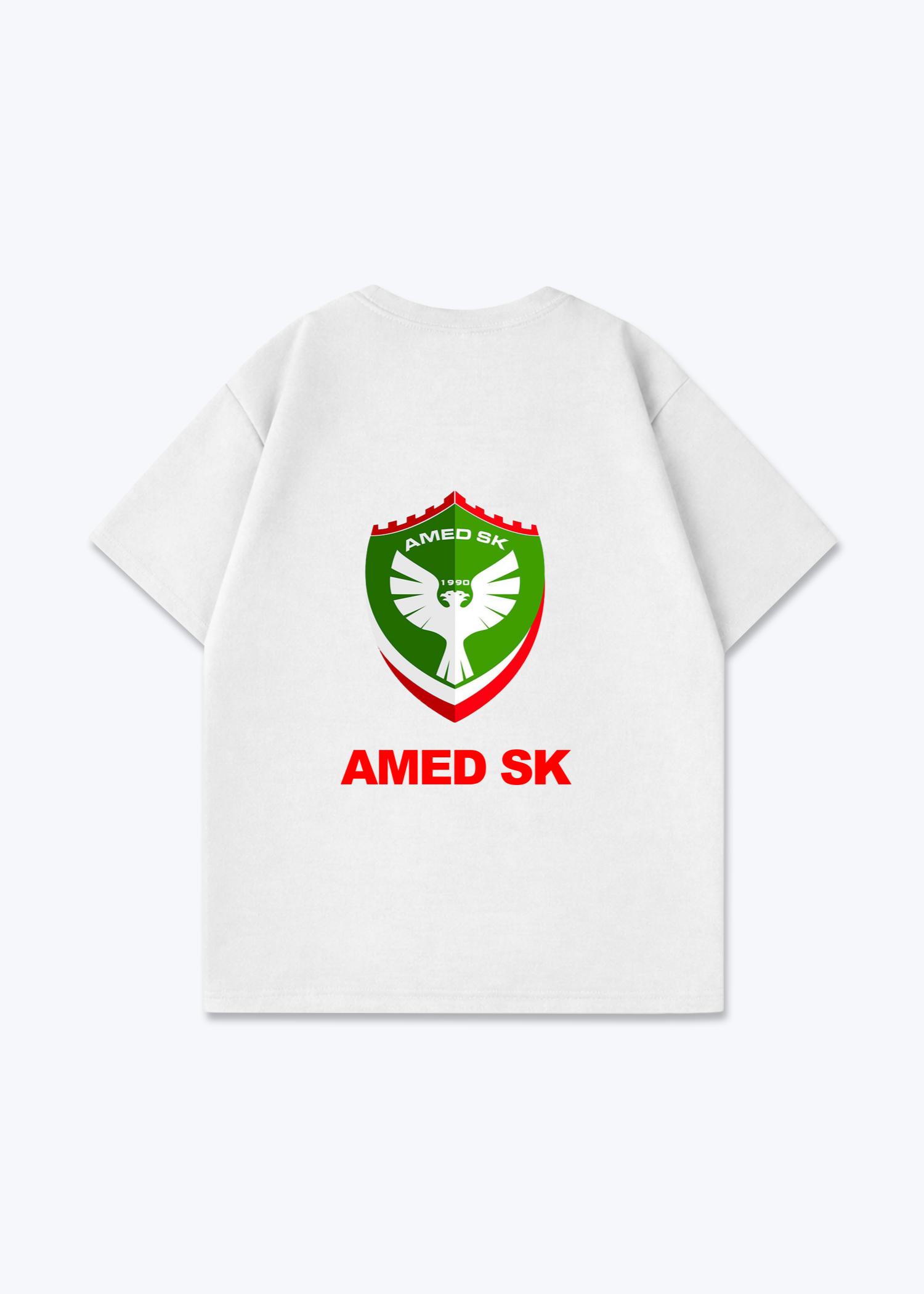 Amed SK logo Oversized Shirt - White Back (Designed)