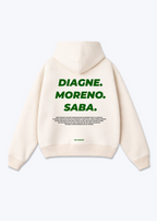 Diagne. Moreno. Saba. Oversized Hoodie - Beige Back (Designed)