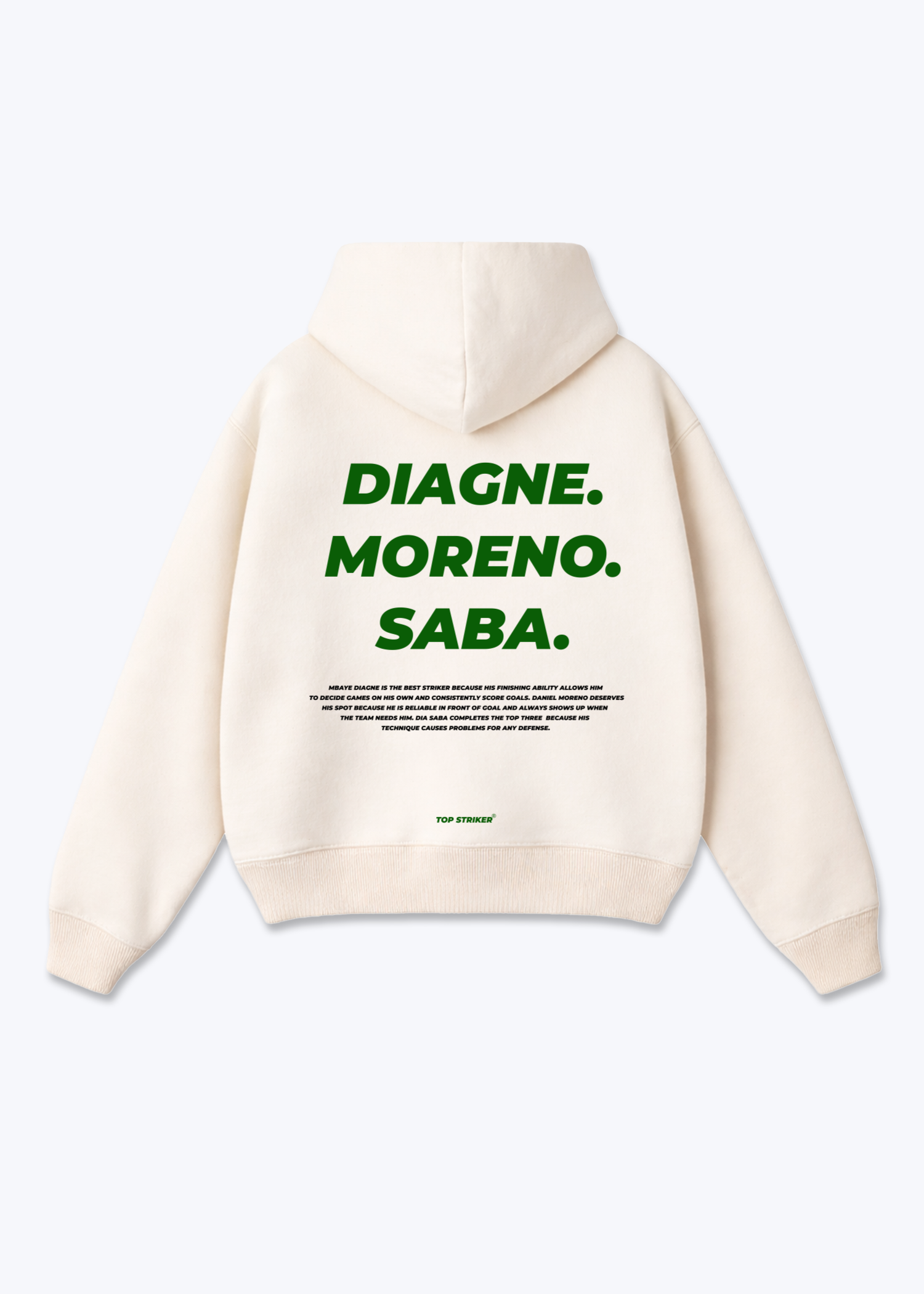 Diagne. Moreno. Saba. Oversized Hoodie - Beige Back (Designed)
