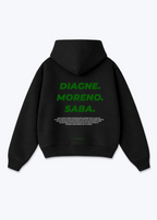 Diagne. Moreno. Saba. Oversized Hoodie - Black Back (Designed)