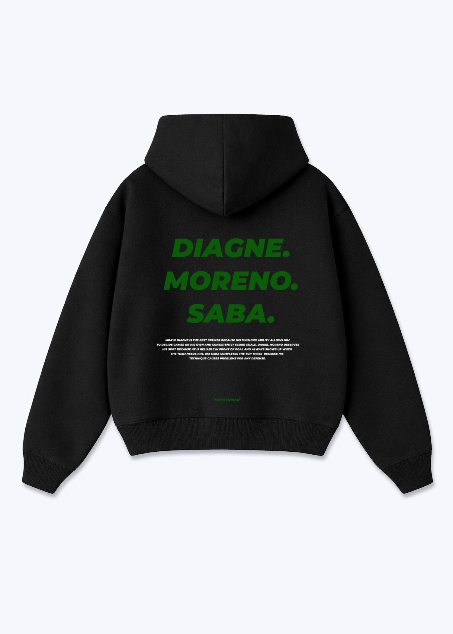 Diagne. Moreno. Saba. Oversized Hoodie - Black Back (Designed)