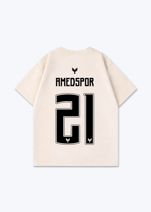 Amedspor 21 Oversized Shirt - Beige Back (Designed)