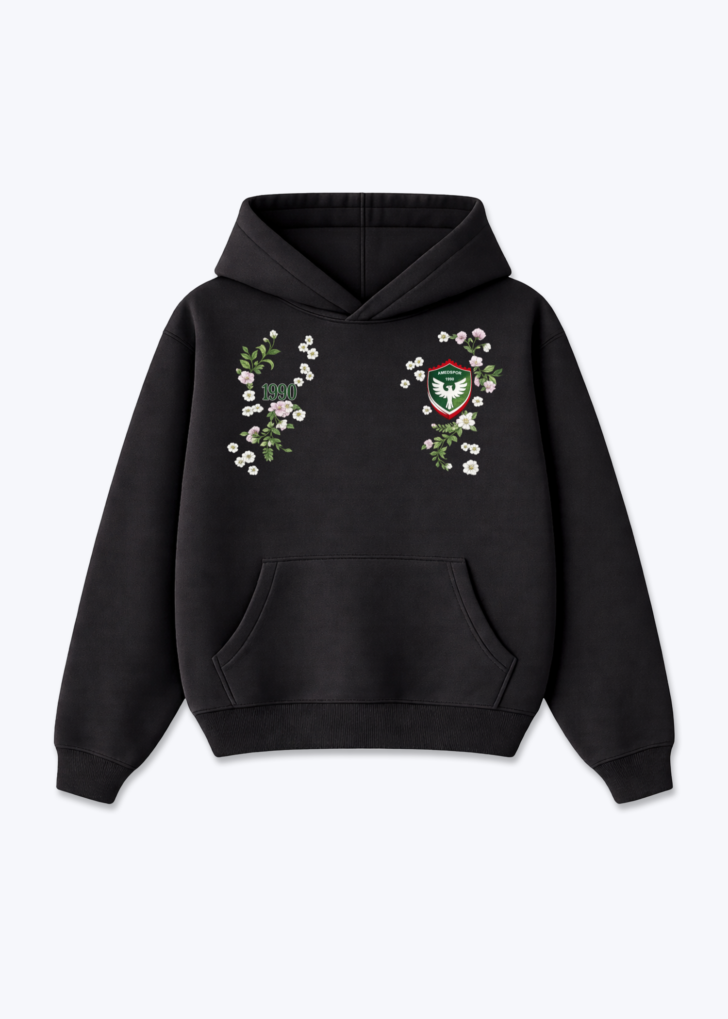 Amedspor 1990 Oversized Hoodie - Black Front (Designed)