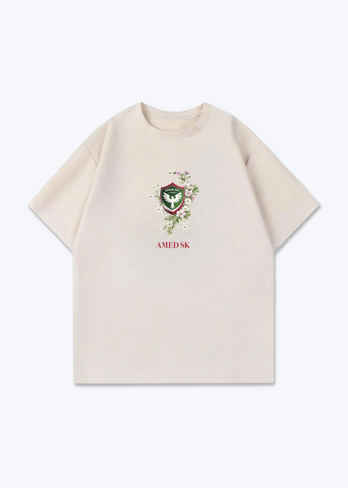Amed SK Brust wappen Oversized Shirt - Beige Front (Designed)