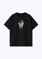 Amed SK Brust wappen Oversized Shirt - Black Front (Designed)