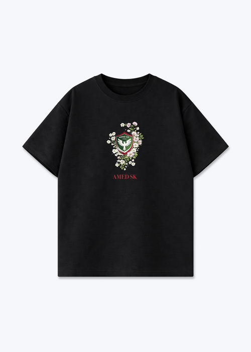 Amed SK Brust wappen Oversized Shirt - Black Front (Designed)