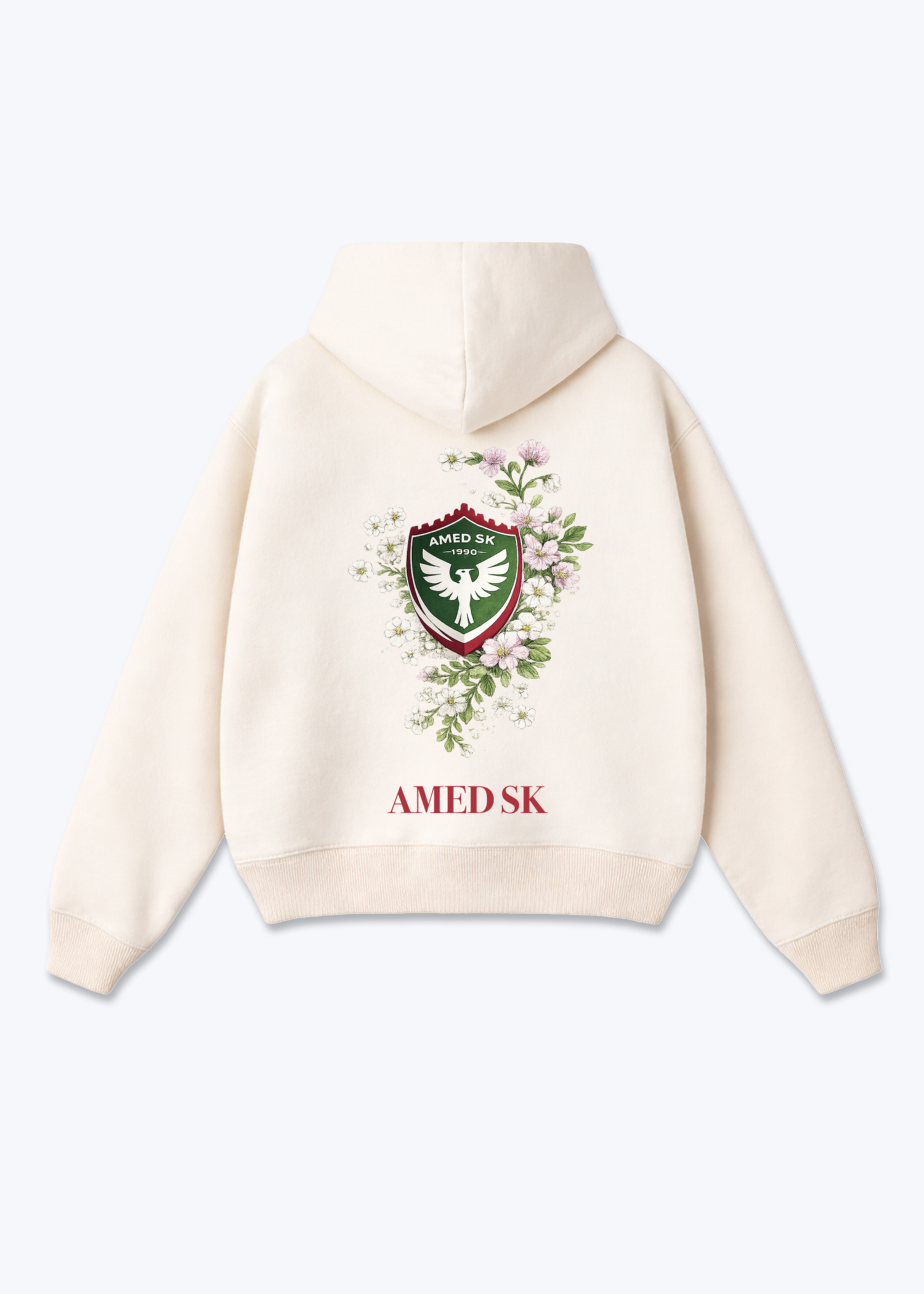 Amed SK Oversized Hoodie - Beige Back (Designed)