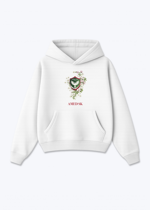 Amed SK Brustwappen Oversized Hoodie - White Front (Designed)