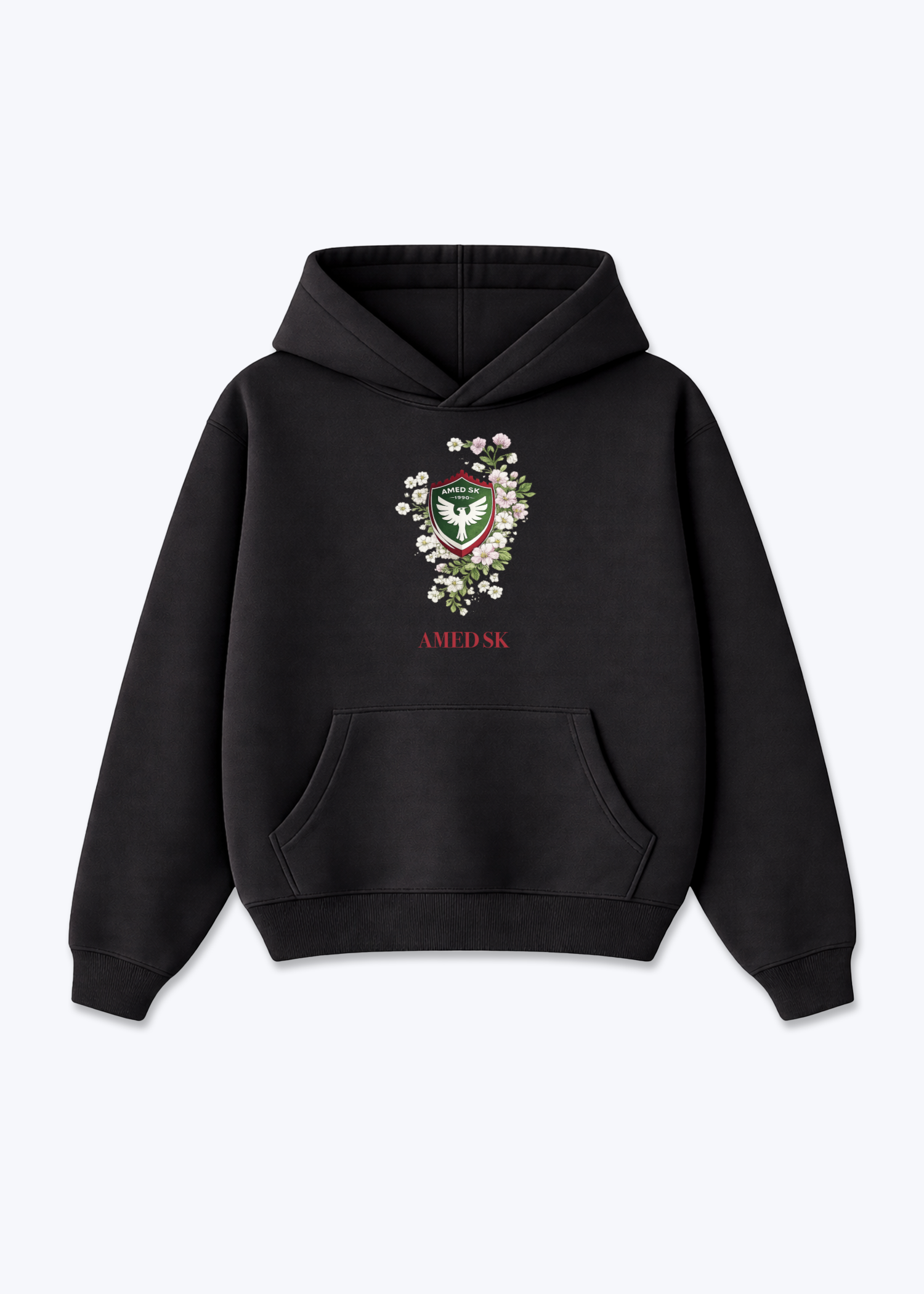 Amed SK Brustwappen Oversized Hoodie - Black Front (Designed)