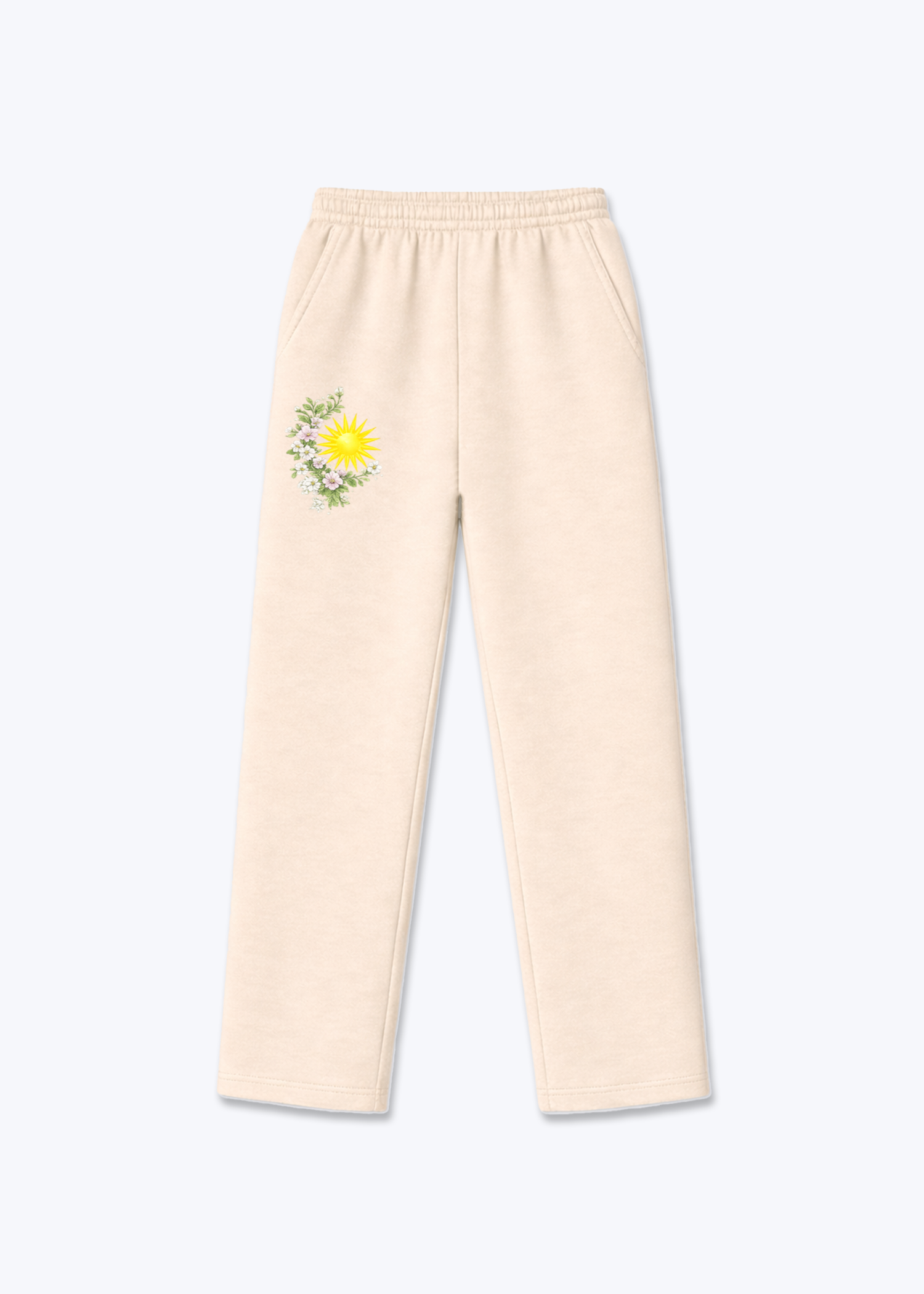 Kurdische Sonne Openleg Jogger - Beige Front (Designed)