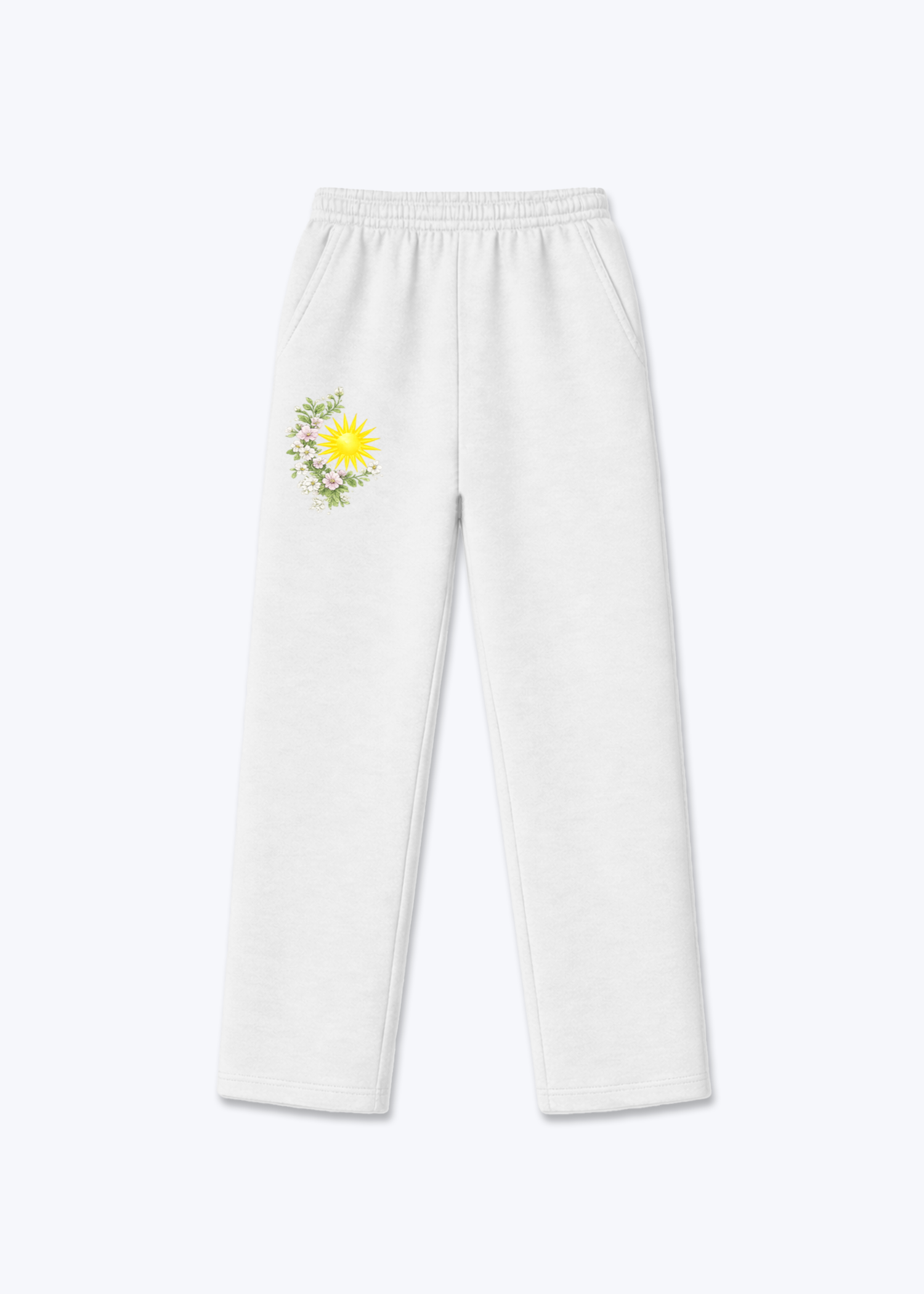 Kurdische Sonne Openleg Jogger - White Front (Designed)