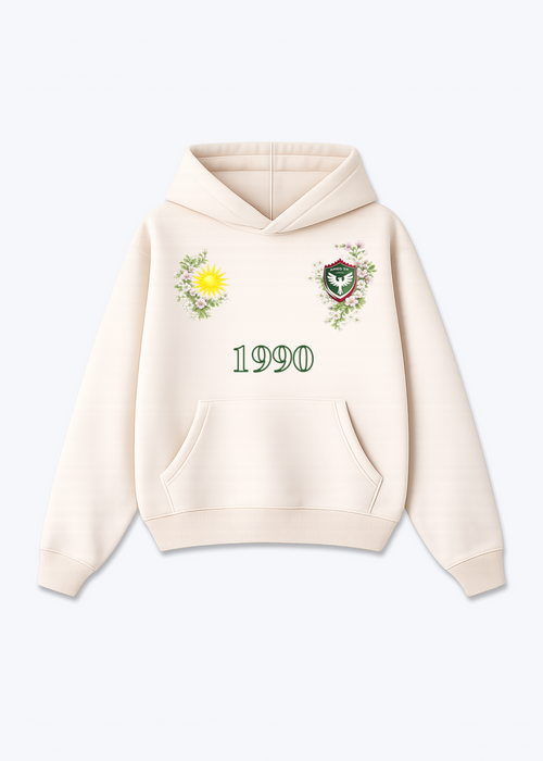 Amedspor 1990 Oversized Hoodie - Beige Front (Designed)