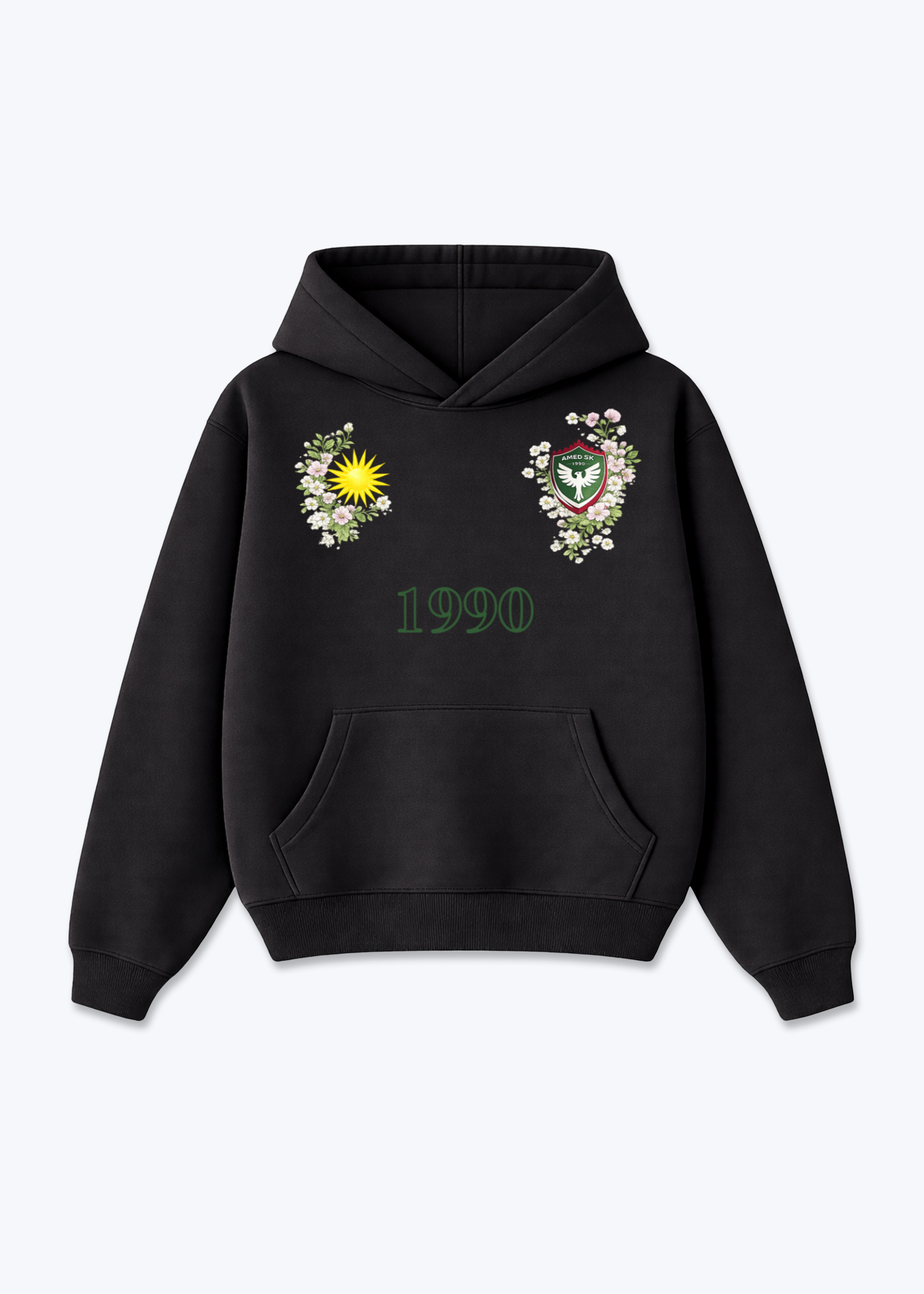Amedspor 1990 Oversized Hoodie - Black Front (Designed)