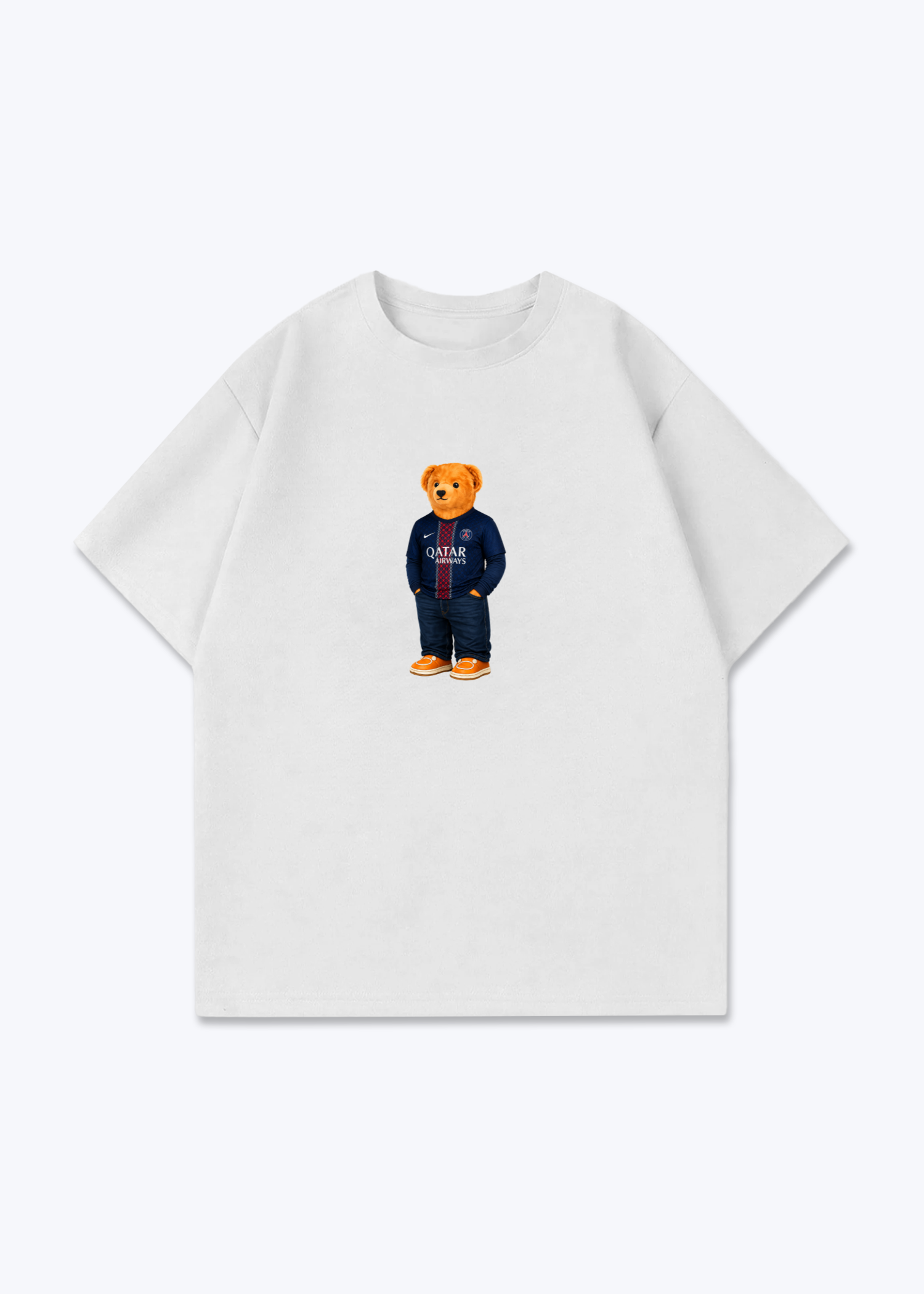 Paris Bär Oversized Shirt - White Front (Designed)