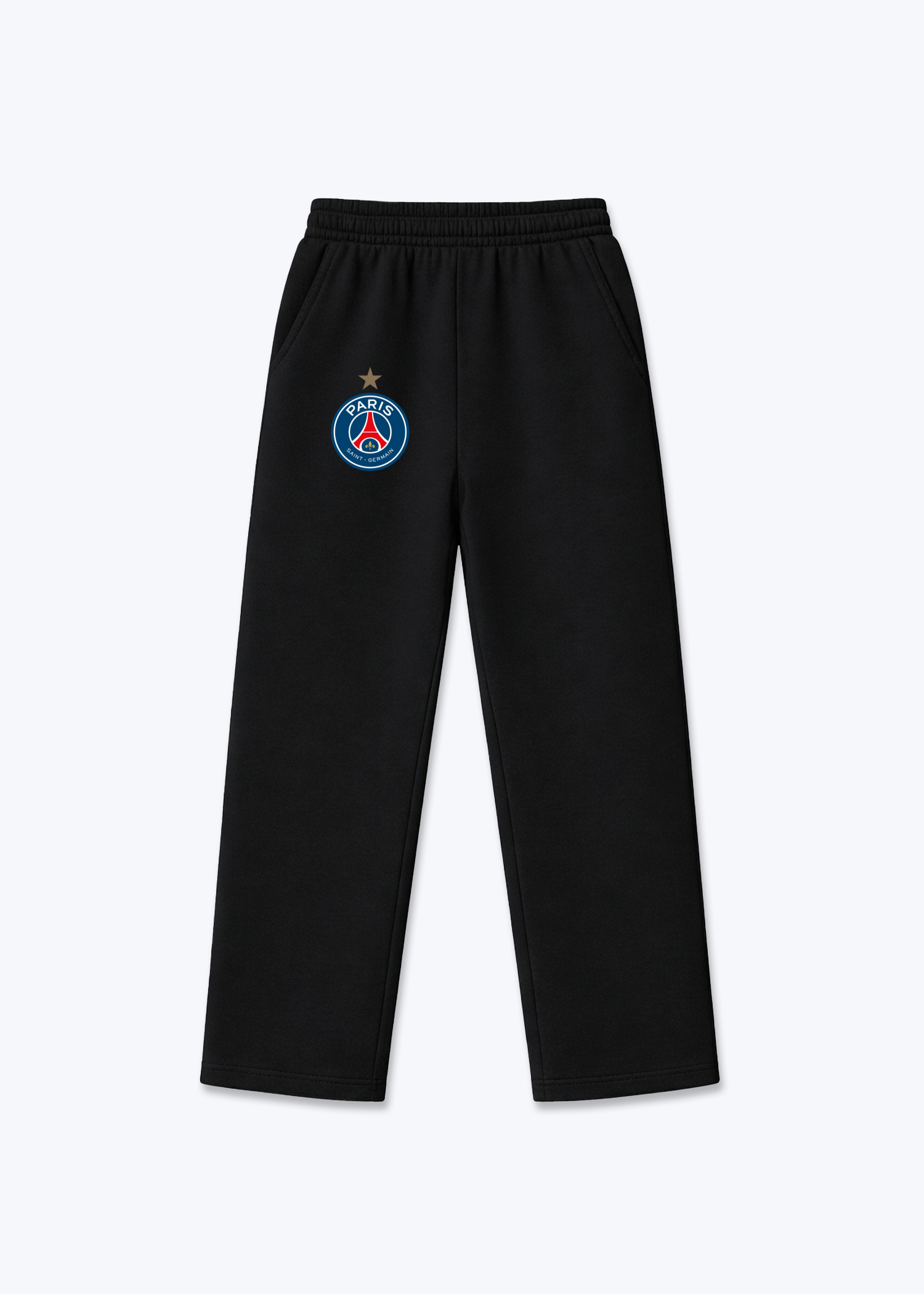 Paris Trackpants(open leg jogger) - Black Front (Designed)