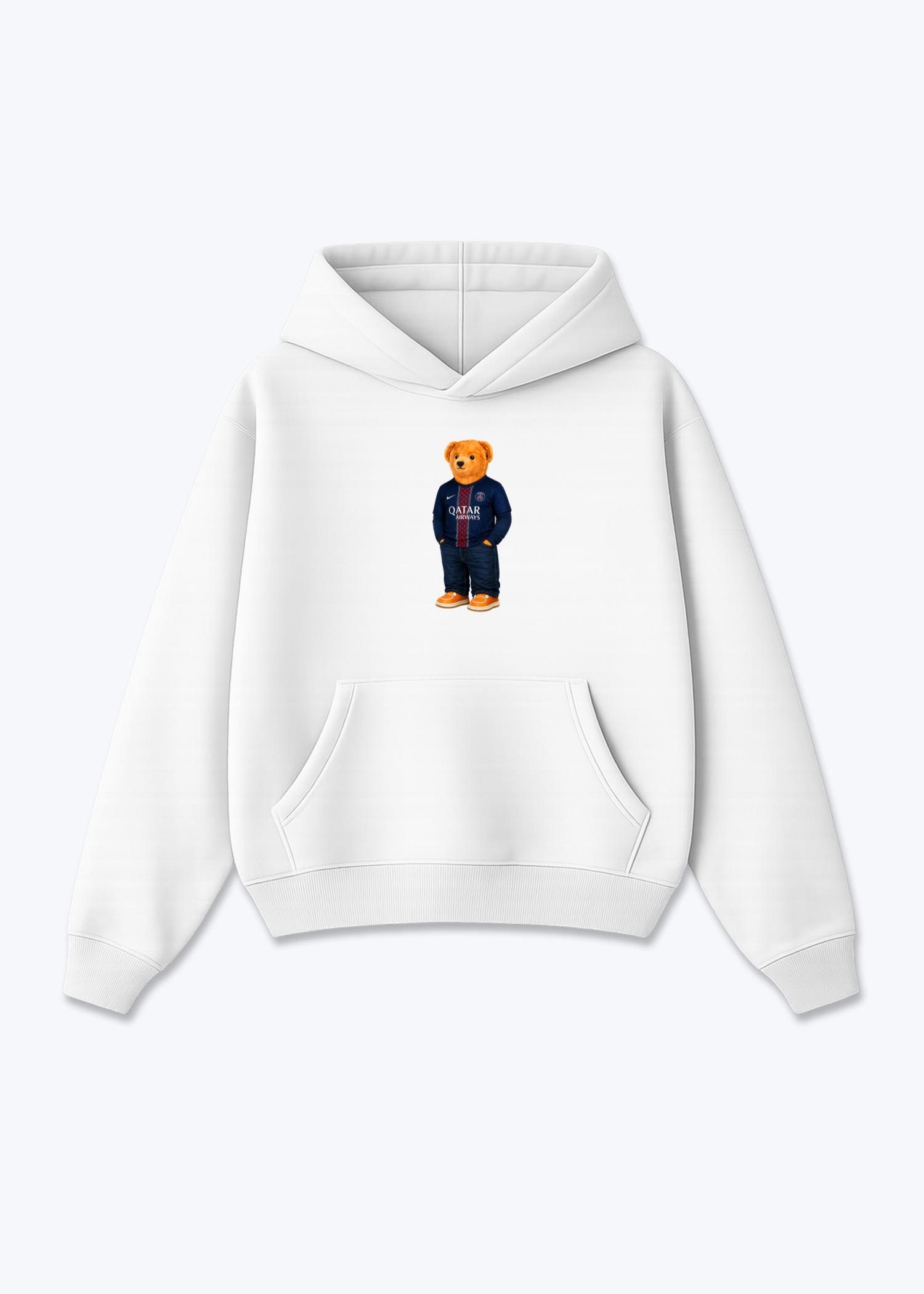 Paris Bär Oversized Hoodie - White Front (Designed)