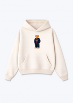 Paris Bär Oversized Hoodie - Beige Front (Designed)
